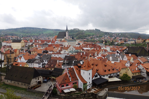 Blick auf die Altstadt von Cesky Krumlov