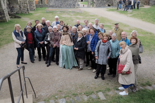 Gräfin von Cosel begrüßt uns auf der Burg Stolpen
